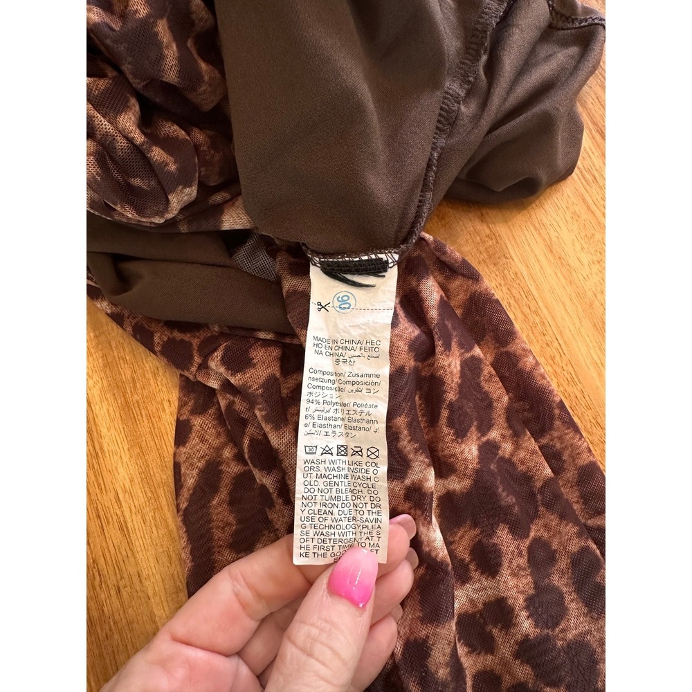 Leopard Print Mesh Mini Dress – Open Back | Size S | B-1847 - Picture 12 of 16
